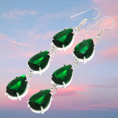 Colgante de plata de ley 925 con piedras preciosas de turmalina de sandía de 2,25" Z463 Foto 3 de 4