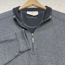 Tommy Bahama Sweater Mens XL Black Gray Rever...