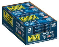MEG Military Energy Gum - Arctic Mint Energy Caffeine Gum  100mg Caffeine P...
