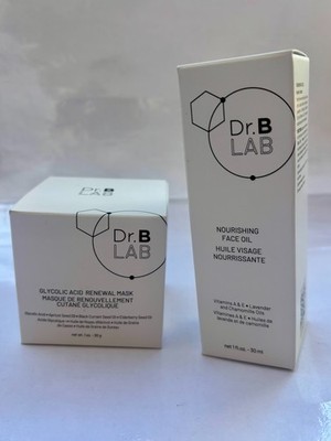 GLYCOLIC ACID RENEWAL MASK & NOURISHING FACE OIL SET by DR BRANDT NEW SEALED