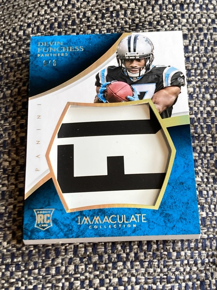 FU! Tarjeta Rara 1/1 2015 Immaculate Locker #8/8 Devin Funchess Nombre Parche SP SSP Foto 3 de 3