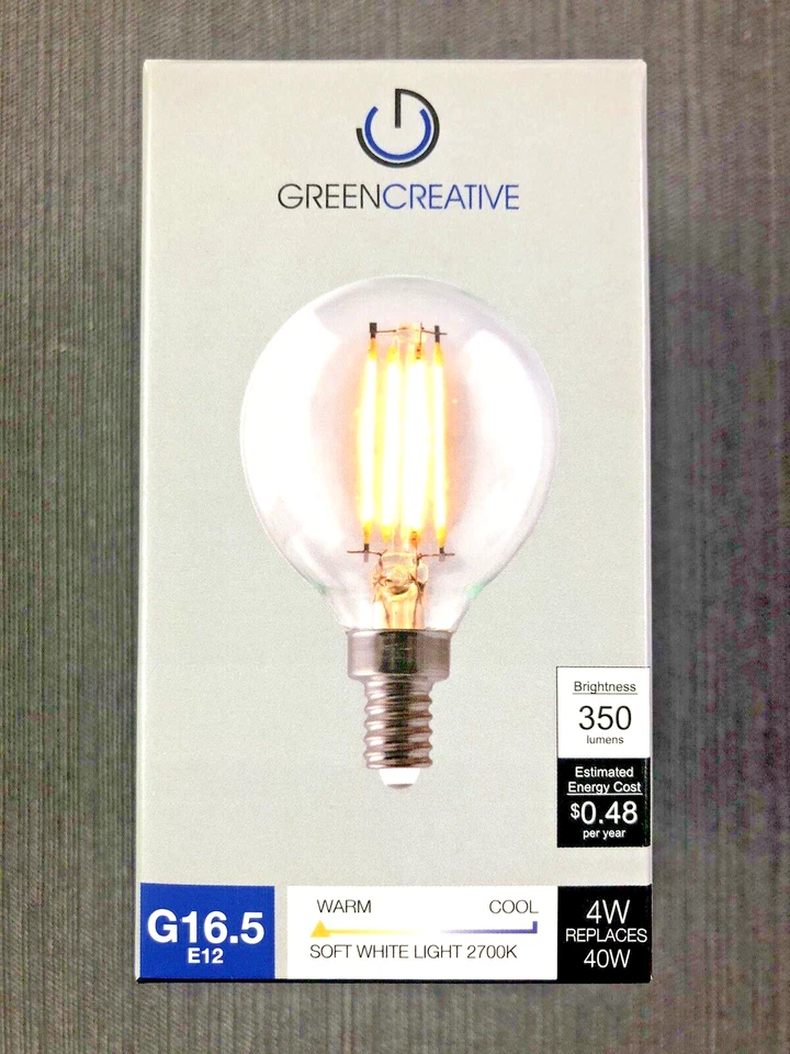 Green Creative 98451 Vintage LED G16.5 Globe 4W - 40W Equiv. 2700K Warm White - Image 4 of 4