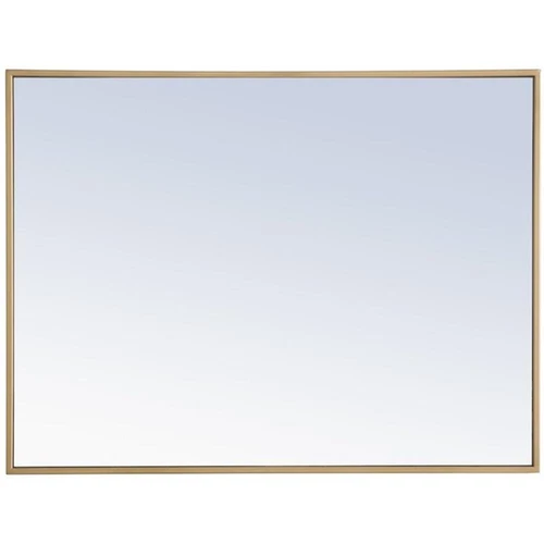 Elegant Decor Monet 32" x 24" Rectangle Metal Frame Mirror in Brass - Picture 4 of 12
