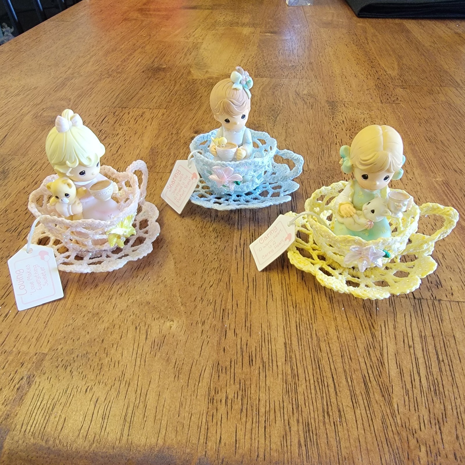 Precious Moments Avon Exclusive 2004 Just My Cup Of Tea set of 3.