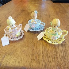 Precious Moments Avon Exclusive 2004 Just My Cup Of Tea set of 3.