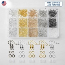150pcs Hypoallergenic Earring Hooks Kit with 1000 Jump Rings 200 Backs