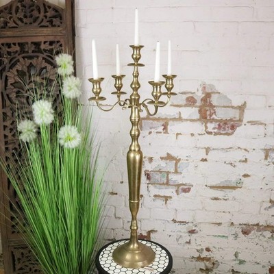 Vintage Messing Kerzenleuchter 100 cm 5 Kerzen Herzstück Hochzeit Hotel Veranstaltungsort