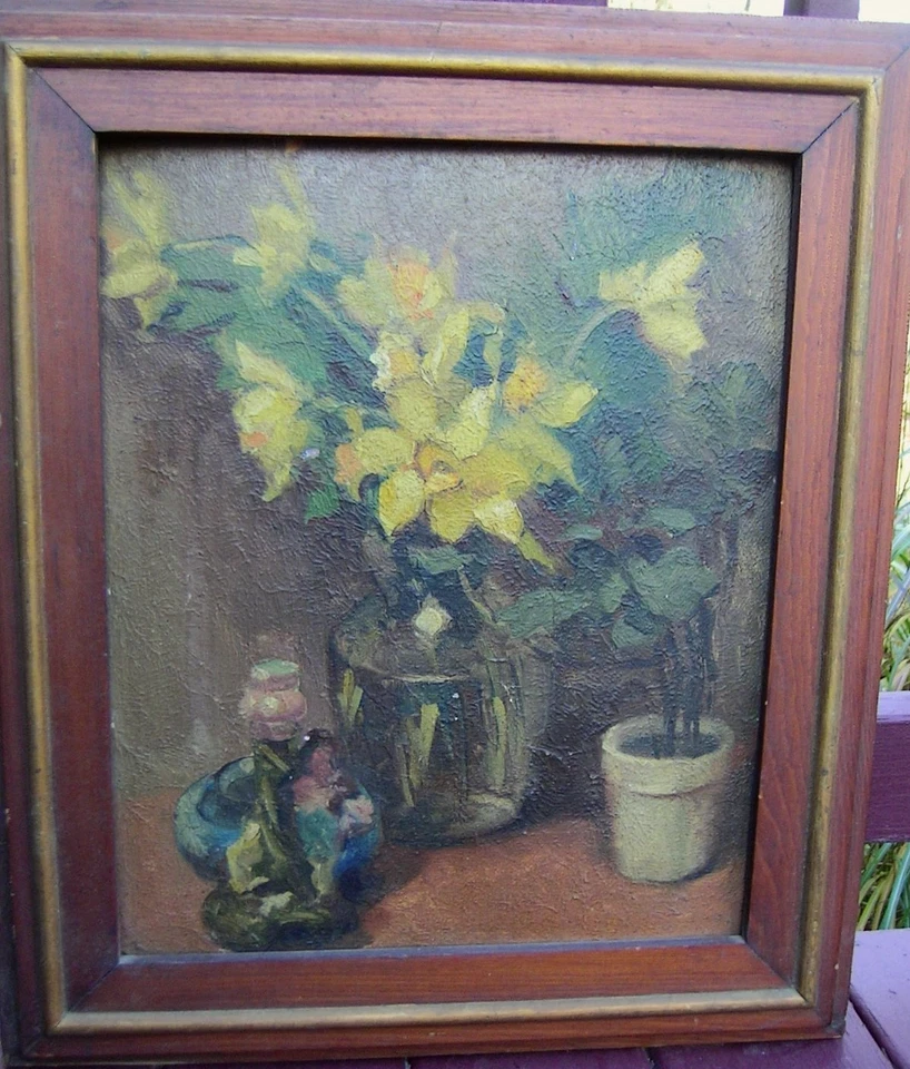 Импрессионистский натюрморт начала 20 века нарциссы растения картина маслом - Изображение 3 из 4