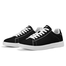 Leather Skateboard Shoes - Black w/ White Laces
