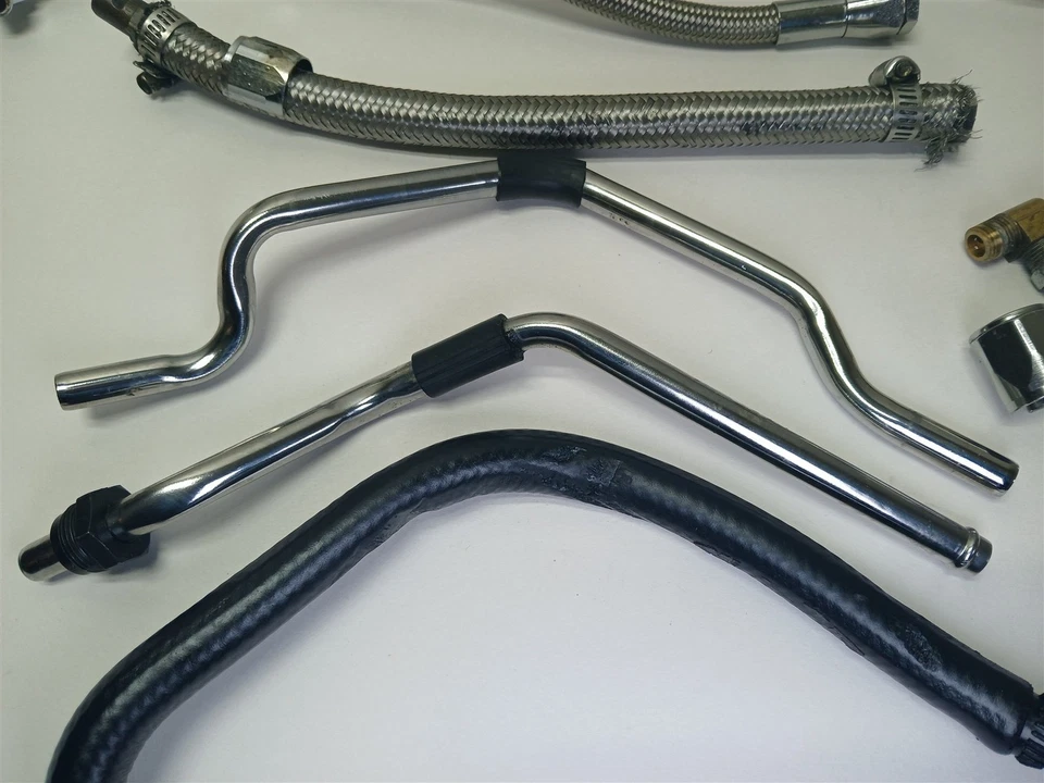 Harley-Davidson DYNA Super Glide 1997 mangueras y líneas de aceite cromadas trenzadas  Foto 4 de 4