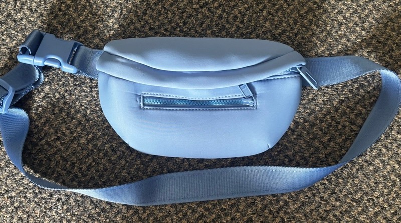 Pander Neoprene Fanny Pack Waist Bag Adjustable Belt Zip Pocket Blue
