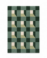 Hand Tufted Green Wool Area Rug 8x10 Geometric Handmade Modern Living Room Rug