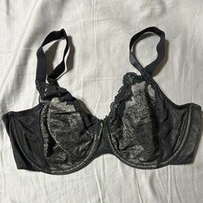 Wacoal Black Lace Balconette Bra Underwire Adjustable Straps 38DD