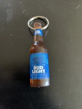 Bud Light Beer Bottle Keychain W/ Opener