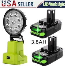 18W For Ryobi 18V Li-ion 3.8AH Battery LED Work Light Jobsite Lamp Portable