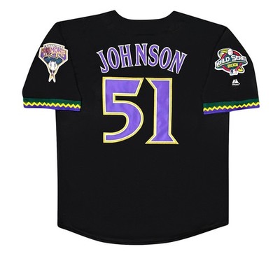 Randy Johnson Arizona Diamondbacks 2001 World Series Black Jersey Men s Large