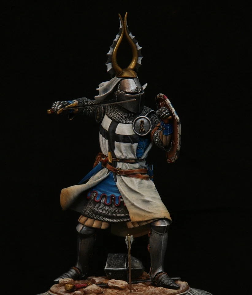 Soldatino giocattolo in miniatura dipinto cavaliere teutonico 75 mm prevendit... - Immagine 2 di 4