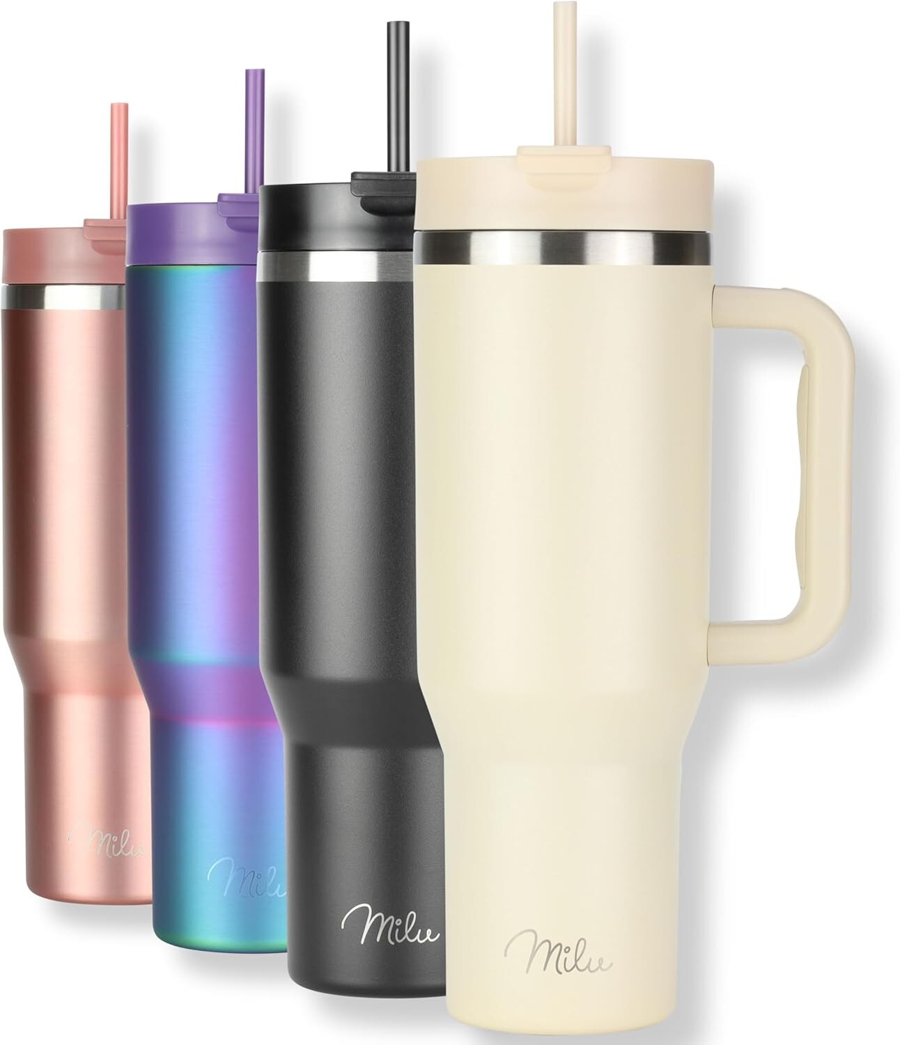 Milu Tumbler 1200ml Isolierbecher to go Edelstahl Thermobecher mit Henkel B-WARE