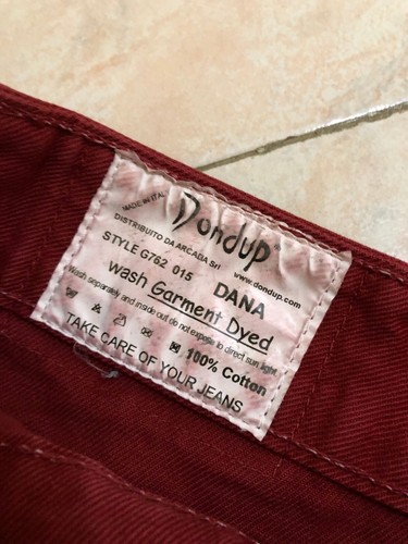 DONDUP Gonna minigonna rosso bordeaux STYLE G762 015 DANA Tg 29 Cotone - Foto 9 di 11
