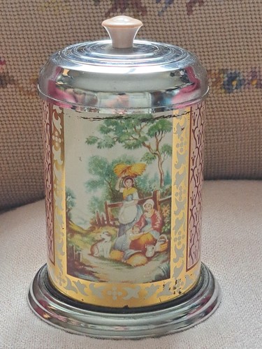  Vintage Chrome Art Deco Tea Caddy, Made In England - Picture 1 of 9