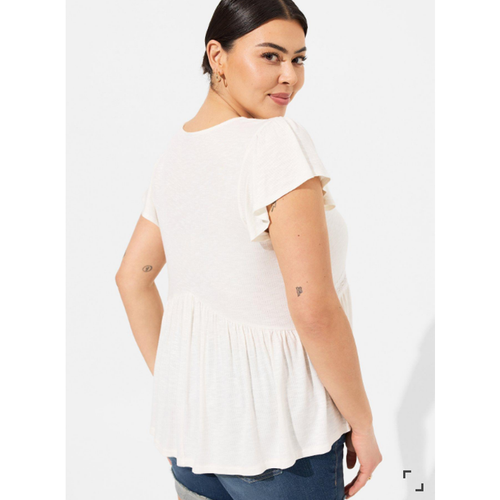 Top Babydoll tejido tórrido cuello en V encaje inserción talla 5 nuevo con etiquetas nuevo - Imagen 8 de 10