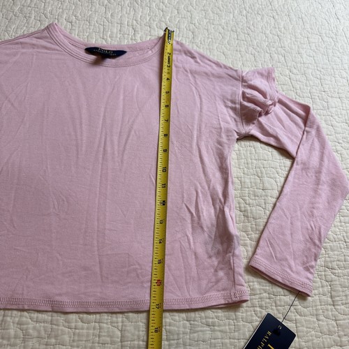 Polo Ralph Lauren Size S(7) Girls Knit Ruffle Sleeve Shirt Pink - Picture 4 of 11