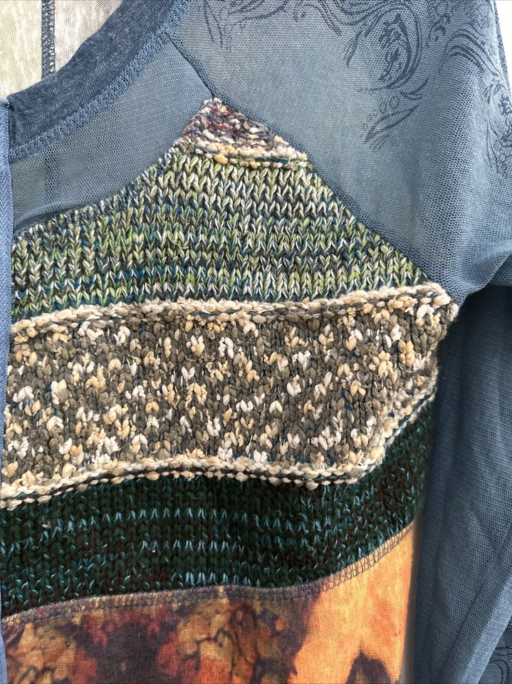 Cárdigan OSO Informals Boho Hippie Manga Larga Cremallera Completa Para Mujer’s Talla XL Foto 2 de 4