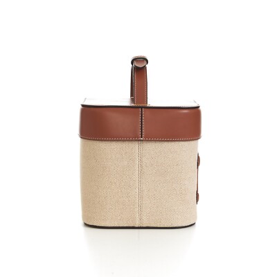 CELINE 1800$ Medium Box Cuir Triomphe In Natural Textile & Tan