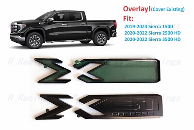 Overlay 2PCS Matte black X31 Off Road Emblem 2019-24 Sierra 1500 2500HD 3500HD