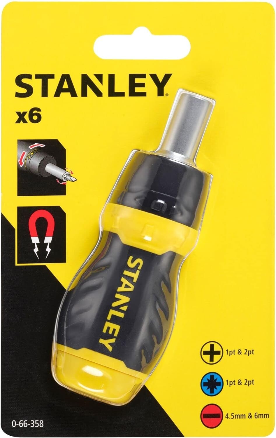 Stanley 066358 Multi-bit Stubby Screwdriver Energy Class a for シバタ工業 冷蔵庫長−40℃ NR031防寒長靴