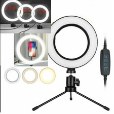 LED Ring Light Lamp Selfie Camera Phone Studio Tripod Stand Photo Video Dimmable