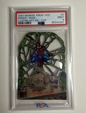 1997 MARVEL LAZER BLAST 2 SPIDER-MAN CHASE INSERT LIMITED DIE-CUT QFX - PSA 9