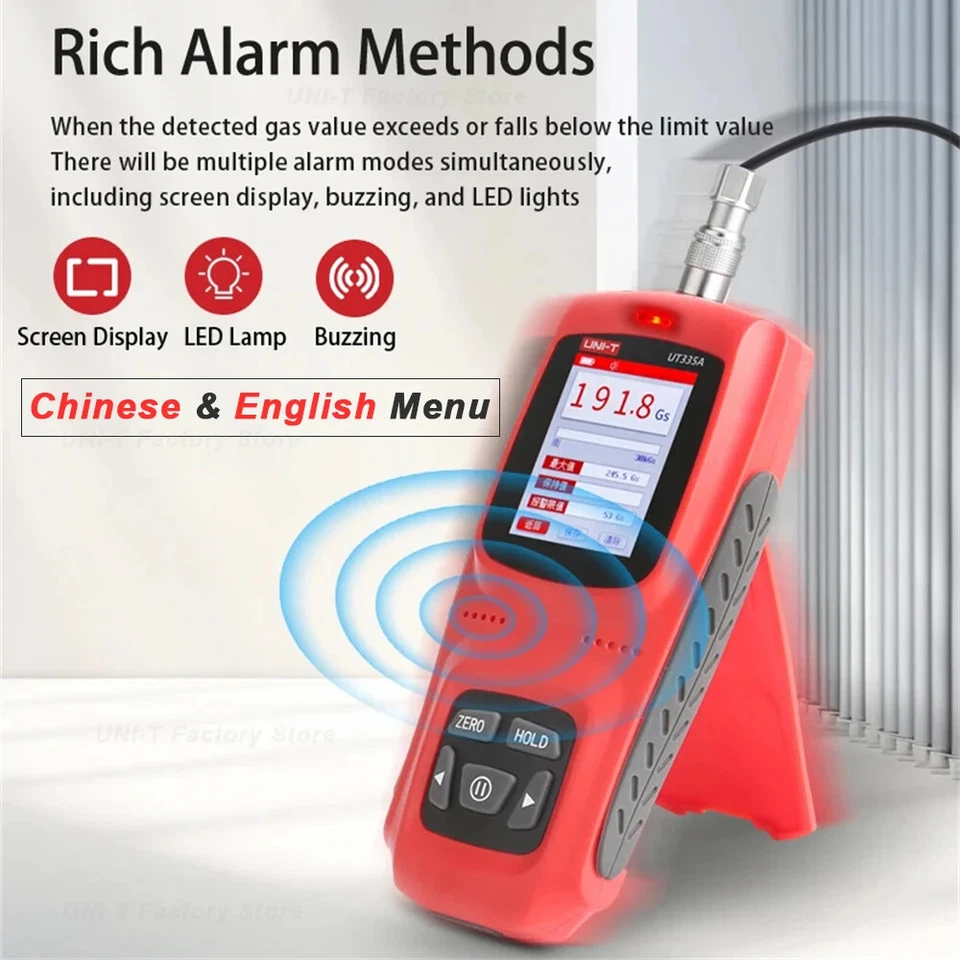 UNI-T UT335 Digital Tesla Gauss Meter 0~3000mT/kGs Magnetic Field Tester Hall Pr - Image 3 of 4