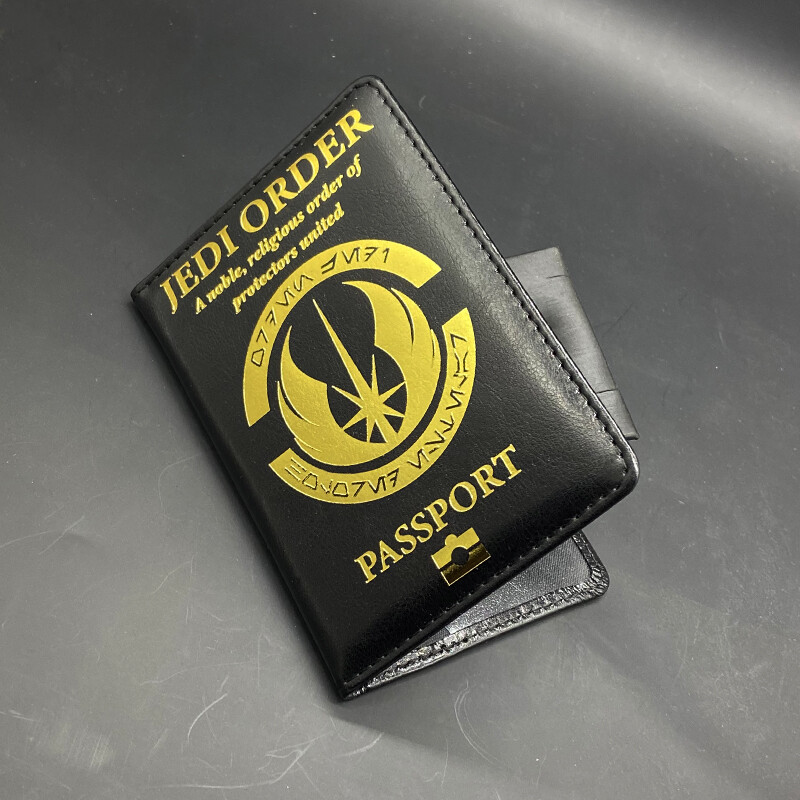 Star Wars Jedi Order Themed Black/Gold Pocket Passport Holder