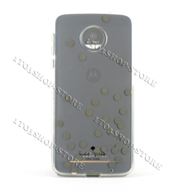 Kate Spade Flexible Hard Shell Snap Case Moto Z Droid Edition Confetti Dot Clear
