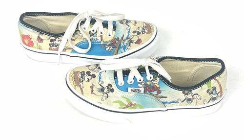 Vans Disney Authentic Mickey & Minnie Mouse Hawaiian Themed Shoes Kids Size 3 ￼ - Picture 1 of 8