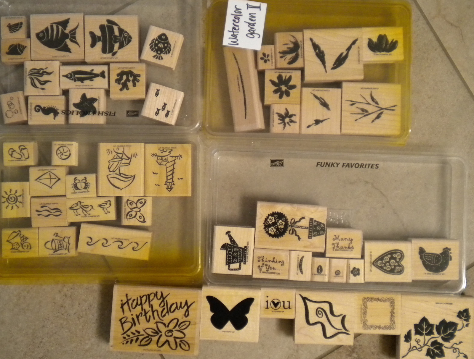 Stampin Up HUGE LOT 50 Stamps Various Types Flowers Ocean Rubber Stamps