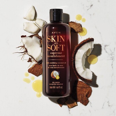 Avon Skin So Soft SUPREME NOURISHMENT Coconut Oil Body Wash 11.8oz ~ SHIPS FAST!