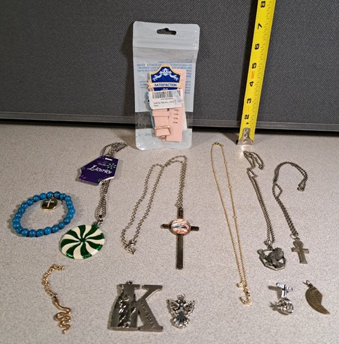 Misc. Fashion Jewelry Lot 13pcs necklaces, Pendants Watch band & More #2667L229