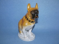 Porzellanfigur Lomonosov Hund Bulldogge Boxer Figur UdSSR Porzellan Rußland