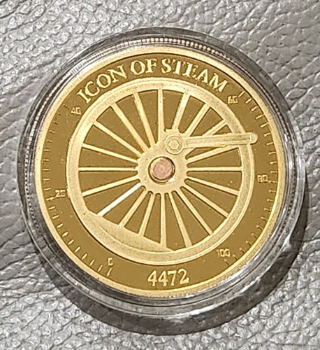 Bradford Exch. 24k Gold Plated The Flying Scotsman Icon Of Steam Medalion & COA - Picture 2 of 3