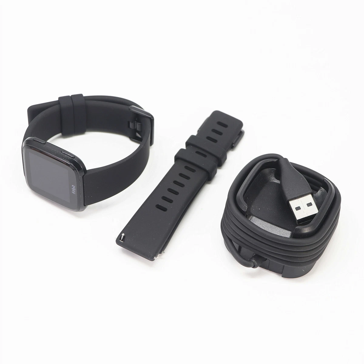 Fitbit Versa SmartWatch Fitness Activity Tracker Black Gold With Band Heart Rate