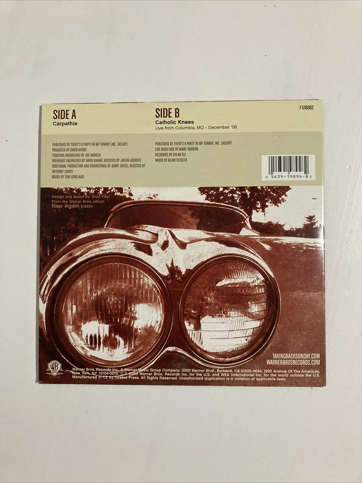 Taking Back Sunday Carpathia 7” Vinyl Record Single Rare - Image 3 of 4