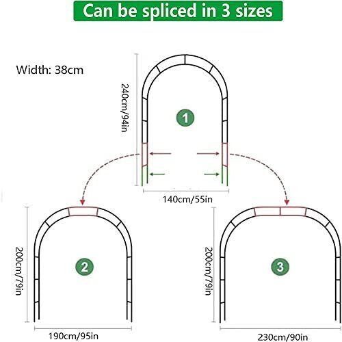 Enrejado de arco de jardín para plantas trepadoras, marco de flores de arco de boda de metal - Imagen 3 de 8