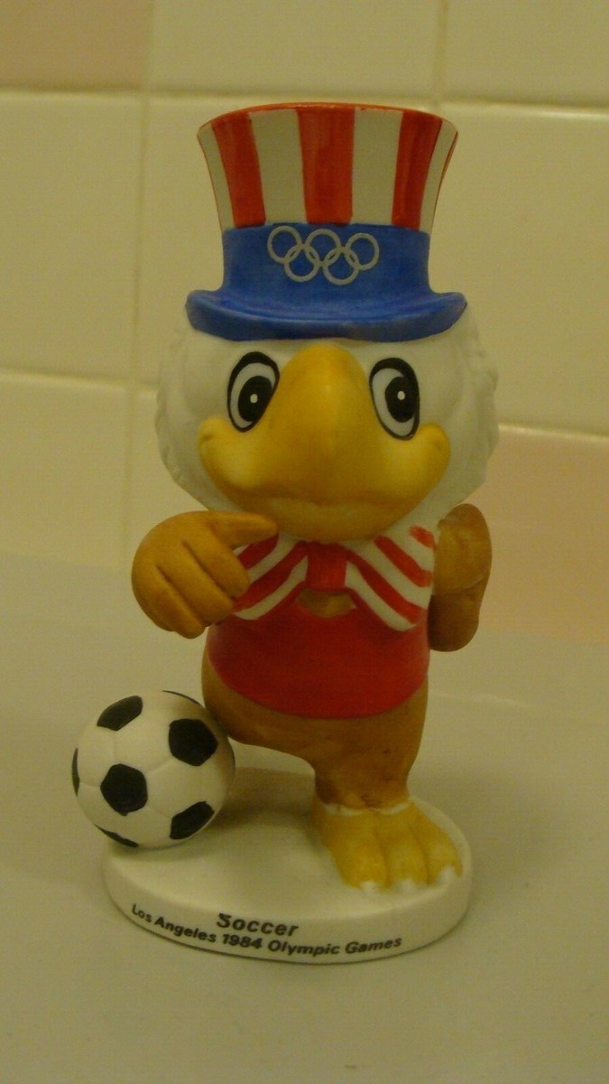 1984 Los Angeles Olympics Ceramic Sam Eagle Soccer Figurine by