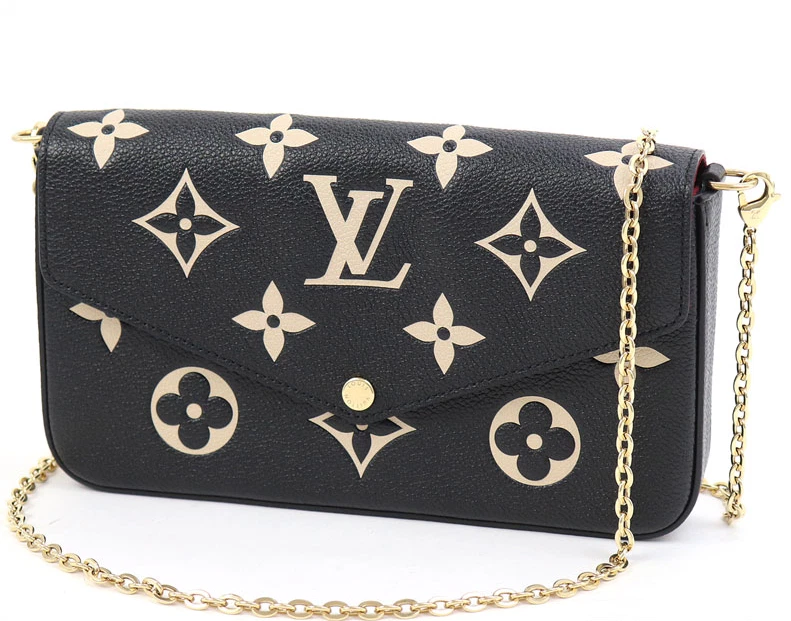 LOUIS VUITTON Pochette Felicie Shoulder Bag M80482 Monogram Empreinte Black s l1200