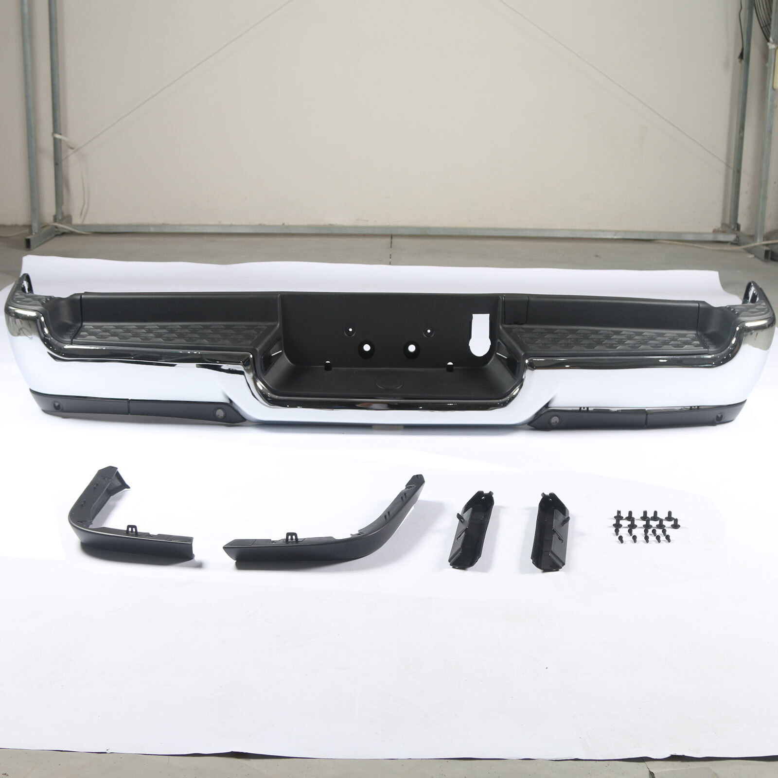 For 2019-2023 Ram 1500 Chrome Rear Bumper Assembly w/o Dual Exhaust CA2