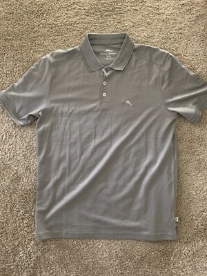 $110 TOMMY BAHAMA MENS 'PELICAN BAY POLO' BALA SHARK STRIPE GOLF SHIRT Medium