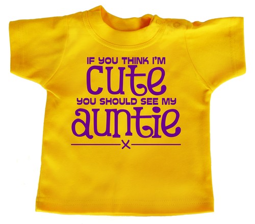 Camiseta bebé tía "Si piensas que soy linda ve a mi tía" sobrina sobrino regalo - Imagen 10 de 11