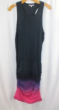 Sundry Womens Sleeveless Gradient Sheath Dress Navy Fuschia Ruched Size 3/Large